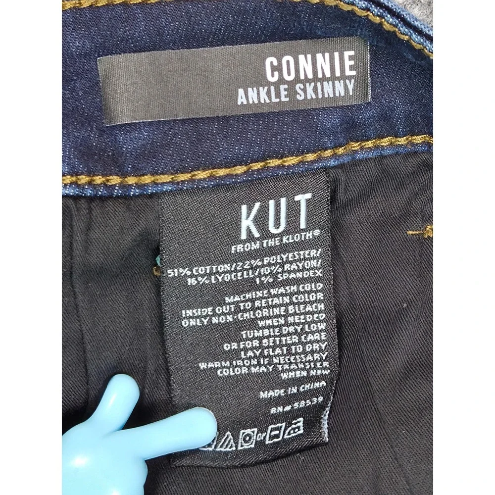 Kut from the Kloth Connie Ankle Skinny Jeans Womens Size 8 Blue Raw Hem